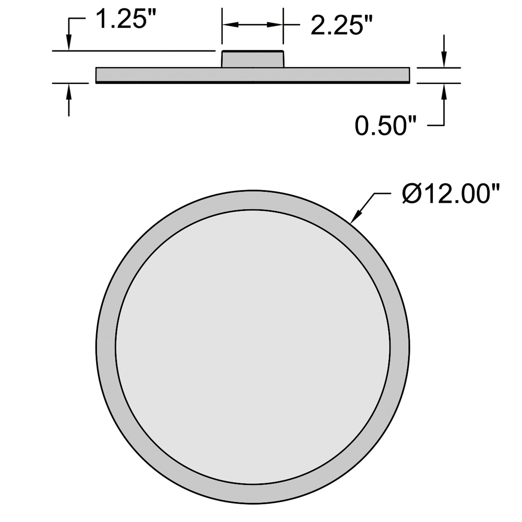 12" ModPLUS LED Flush Mount Ceiling Light, 24W, 2900 Lumens, 3000K, 120-277V, Black, Brushed Steel, Chrome, or White