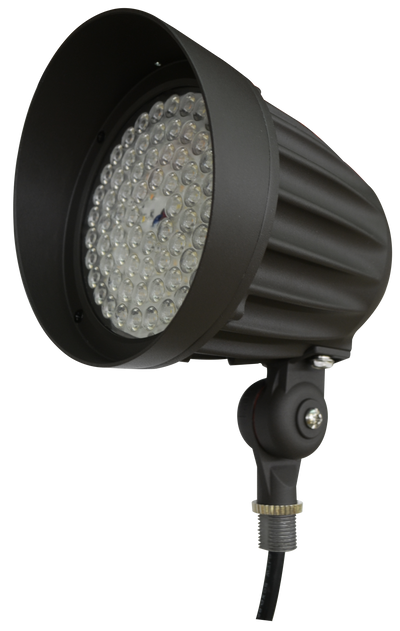LED Bullet Flood Light, 3200 Lumen Max, Wattage and CCT Selectable, 25° and 45° Optic, Knuckle Mount, 120-277V, Bronze