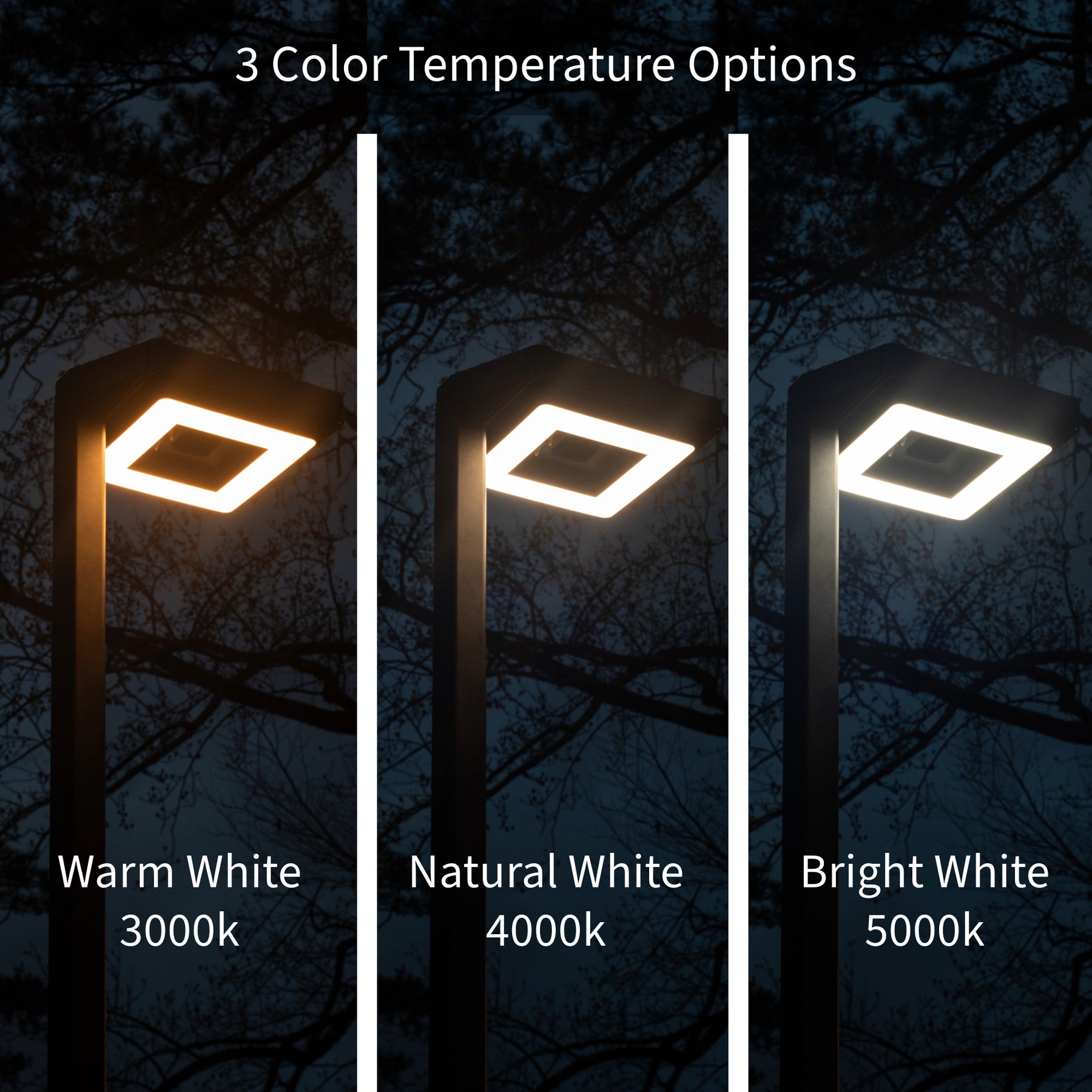 Contemporary Square Solar Post Light