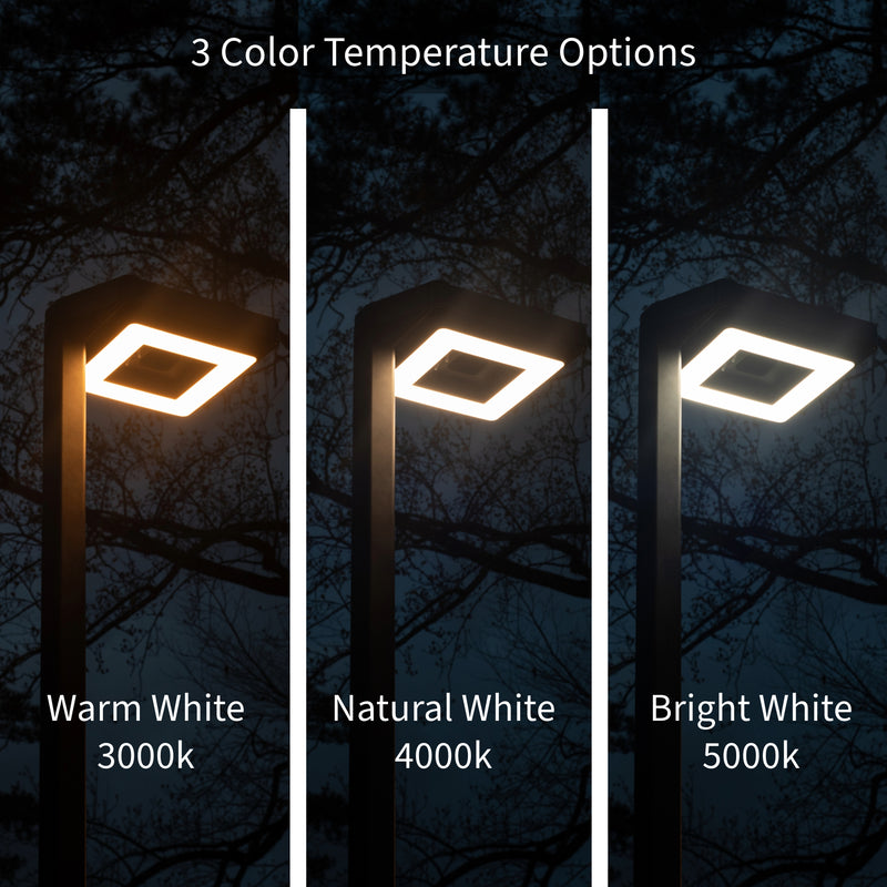 Contemporary Square Solar Post Light