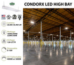 CondorX Premium 4FT LED Linear High Bay, 36,960 Lumen Max, Wattage and CCT Selectable, 120-277V, Sensor Ready, TAA Compliant