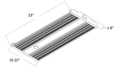 Low Profile Linear High Bay Fixture, 24000 Lumen Max, CCT Selectable, 120-277V