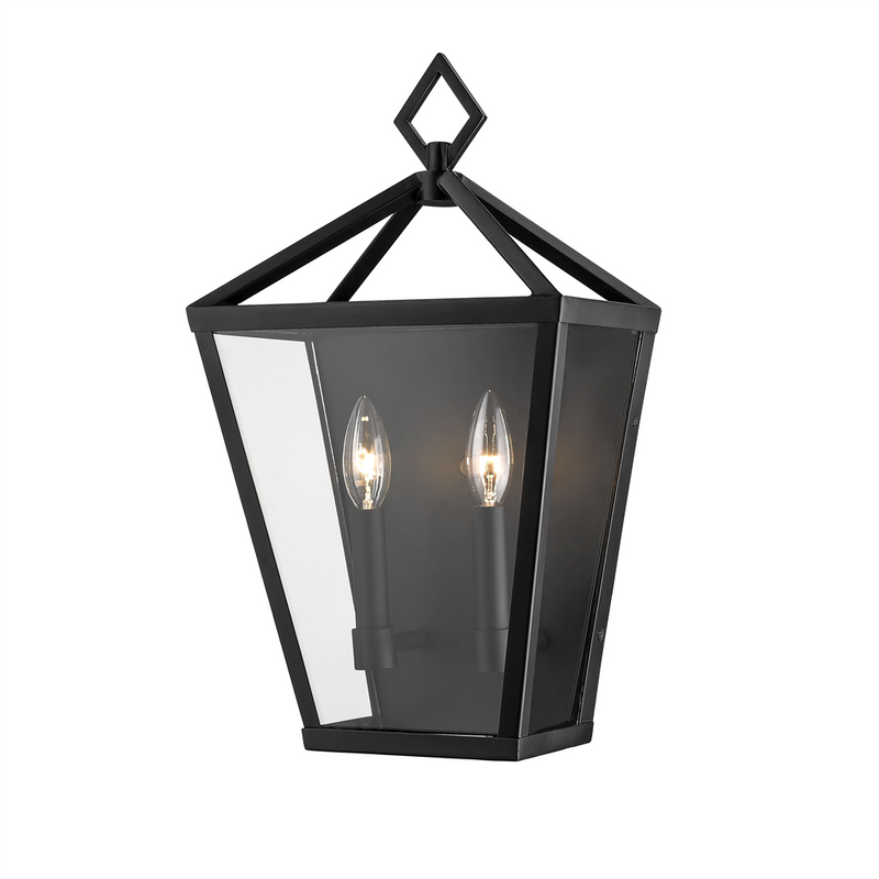 17" Outdoor Wall Sconce, Powdered Coated Black, 120V, Arnold Collection