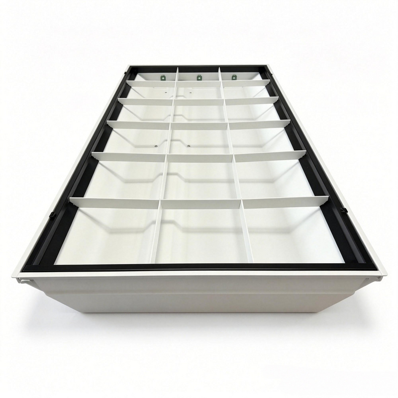 2 x 4 Foot LED Ready 18 Cell Parabolic Troffer, LED T8 Tube Ready (3 Lamps), Non-Shunted, Single/Double Ended, 120-277V