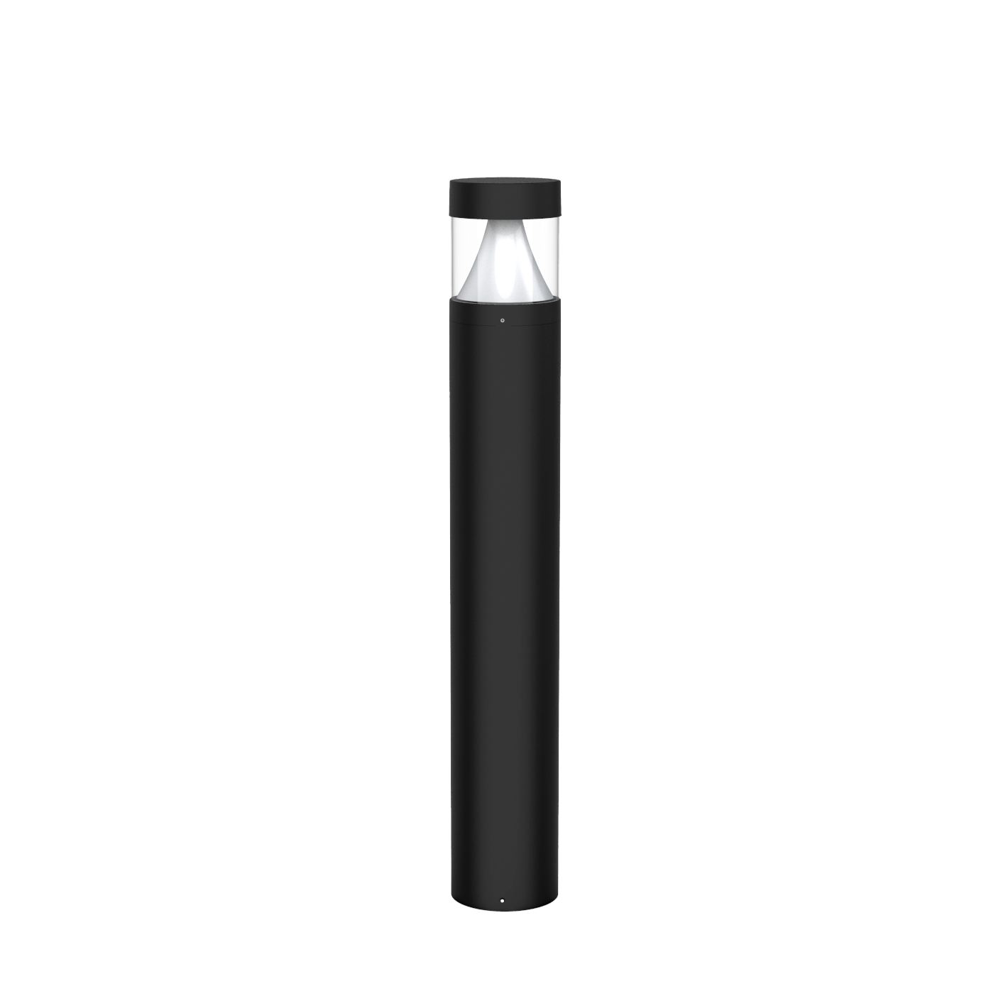 Commercial LED Bollard Light - 3360LM Max, CCT & Wattage Selectable, Flat Top Cone Reflector, Modular, 6-8" Retrofit Base, Black or Bronze