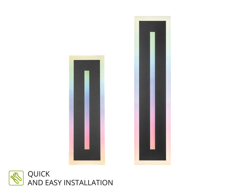 24" LED RGBW Outdoor Wall Sconce with Center Light, 24W, 120-277V