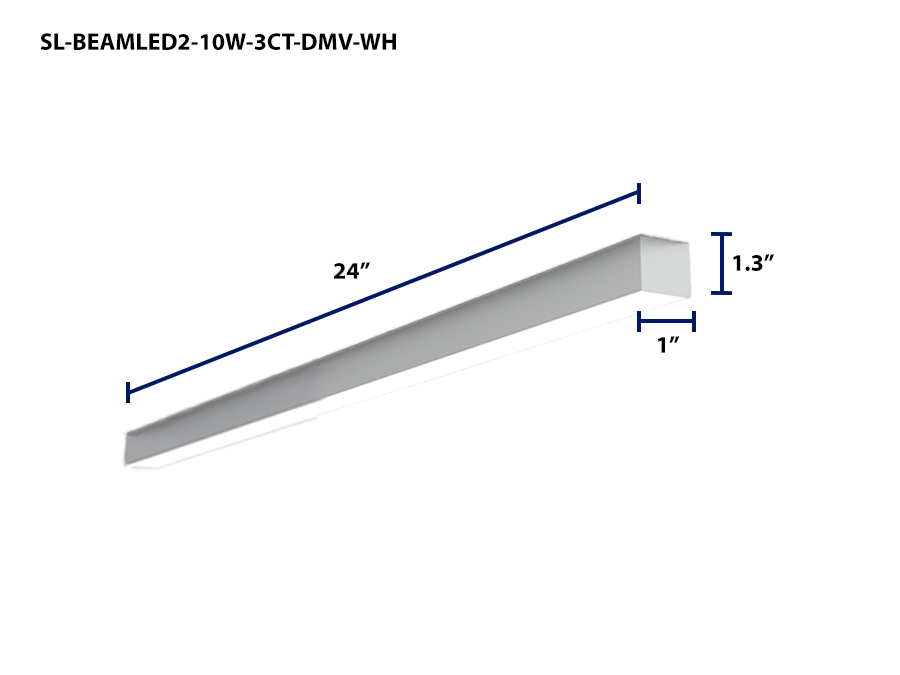 2FT T-Grid LED Linear Light, 1150 Lumen Max, Wattage and CCT Selectable, 120-277V