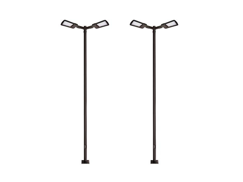 20FT LED Lighting System For Pickleball Court, 2 Light Poles and 4 LED Lights With Sports Optics