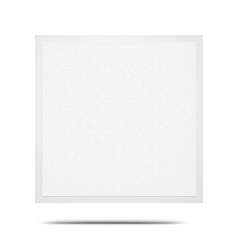 White square 2x2 led backlit panel light with 5000 lumen max, selectable wattage and cct, 120-277v power input