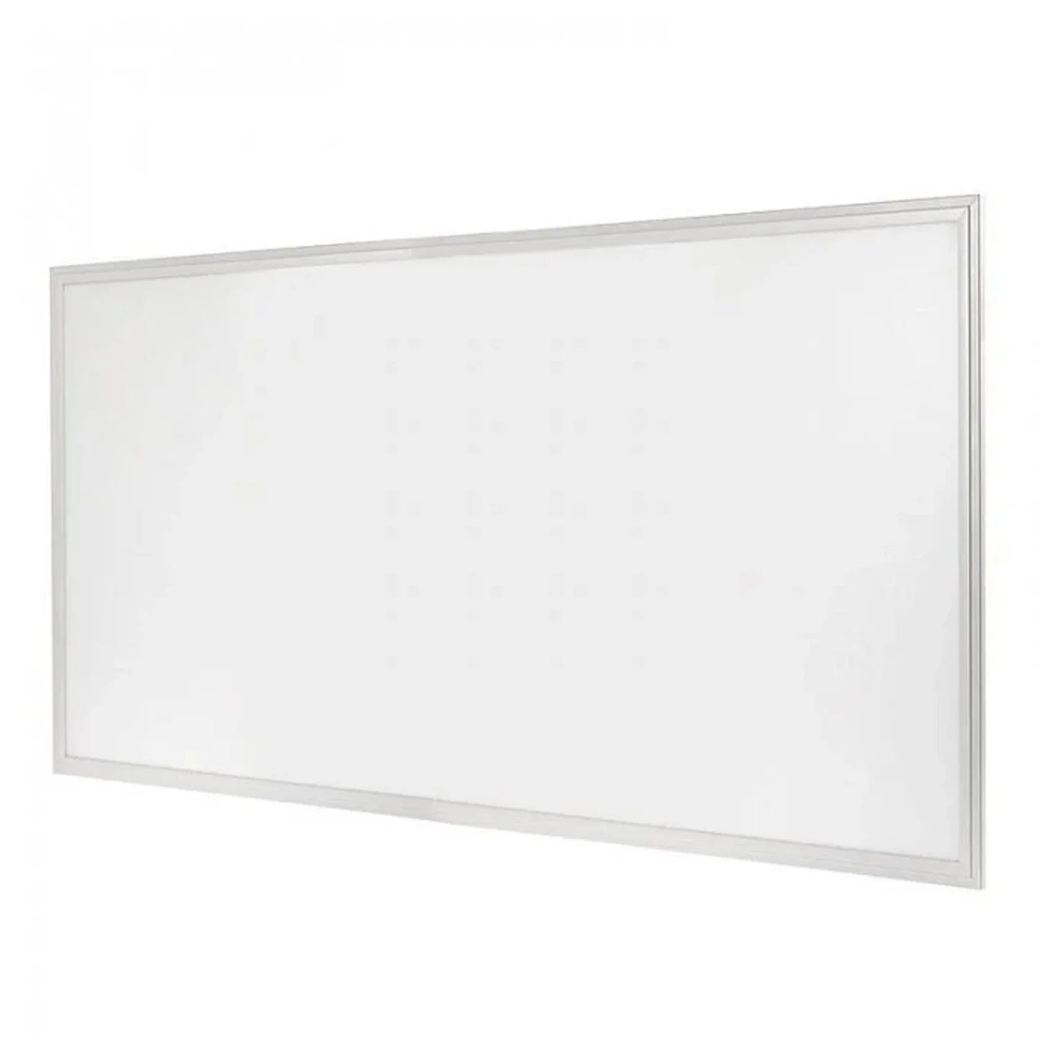 Rectangular 2x4 led backlit panel light with sleek silver frame and uniform white illuminated surface for commercial use