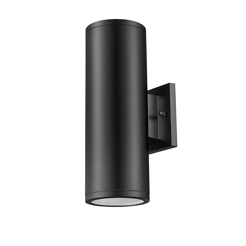 Millennium Lighting, 13" Cylinder Outdoor Wall Sconce, Vegas Collection, Aluminum or Powder Coated Black Finish