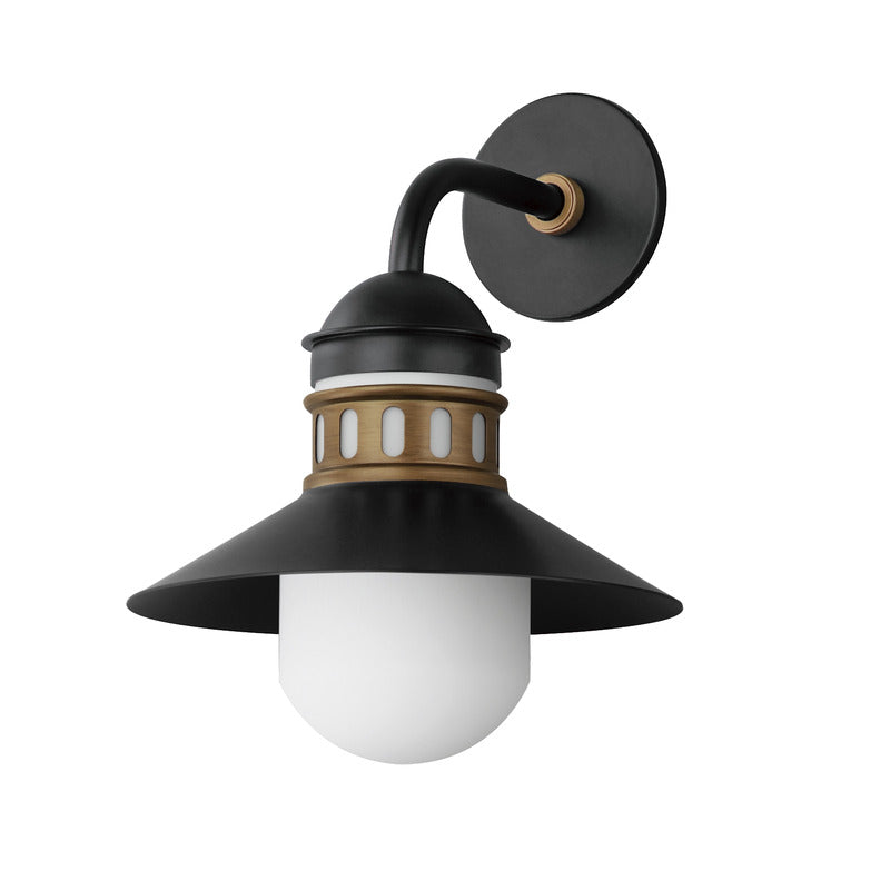 Admiralty 1-Light Outdoor Wall Sconce, Black or Black / Antique Brass