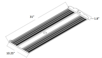Low Profile Linear High Bay Fixture, 36000 Lumen Max, CCT Selectable, 120-277V
