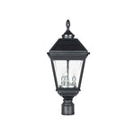 Imperial Trio Bulb Solar Post Light with Trapezoidal Solar Panels and 3" Fitter Mount