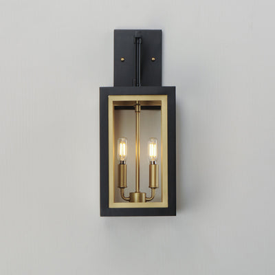 Neoclass 2-Light Outdoor Sconce, Black / Gold or White / Gold