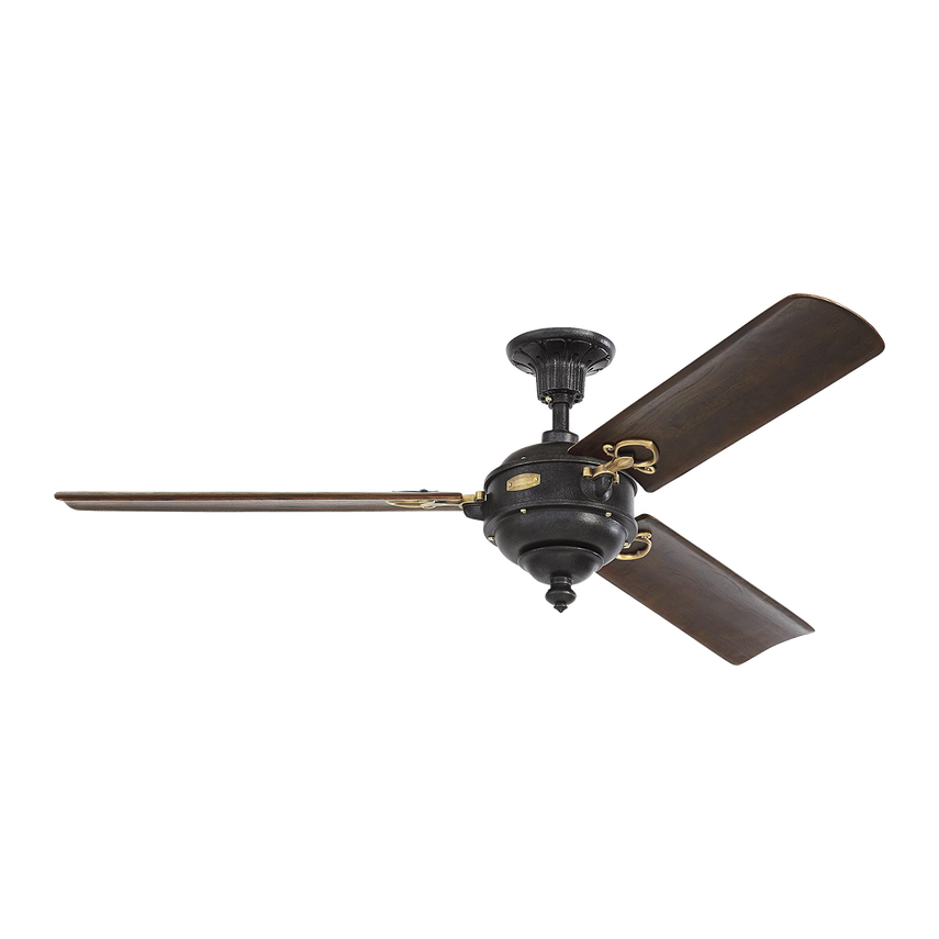 Arezzo 60" Ceiling Fan, 6 Speeds, Antique Iron with Antique Brass Finish