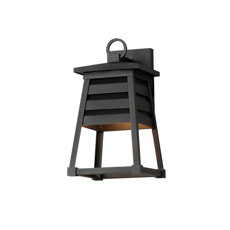 Shutters 1-Light Small Outdoor Wall Sconce, Black, White / Black, or Weathered Zinc / Black