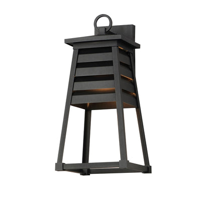 Shutters 1-Light Medium Outdoor Wall Sconce, Black, White / Black, or Weathered Zinc / Black