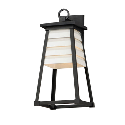 Shutters 1-Light Medium Outdoor Wall Sconce, Black, White / Black, or Weathered Zinc / Black