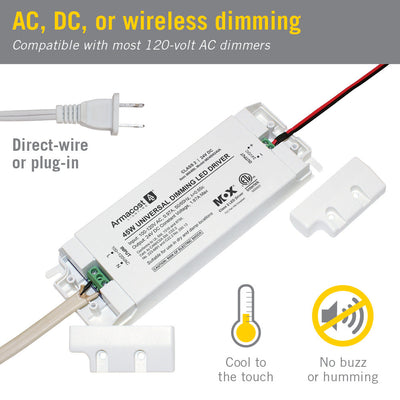 24w, 45W, or 60W Universal Dimming LED Driver, 24-Volt DC