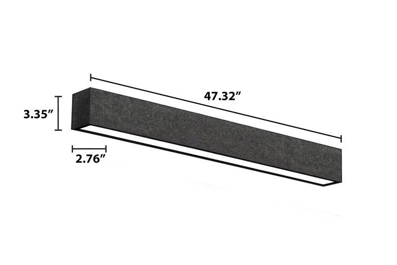 4 FT LED Direct/Indirect Suspended Acoustic Linear Fixture, 5500 Lumen Max, Wattage and CCT Selectable, 120-277V, Dark Gray, Gray, or Royal Blue Finish