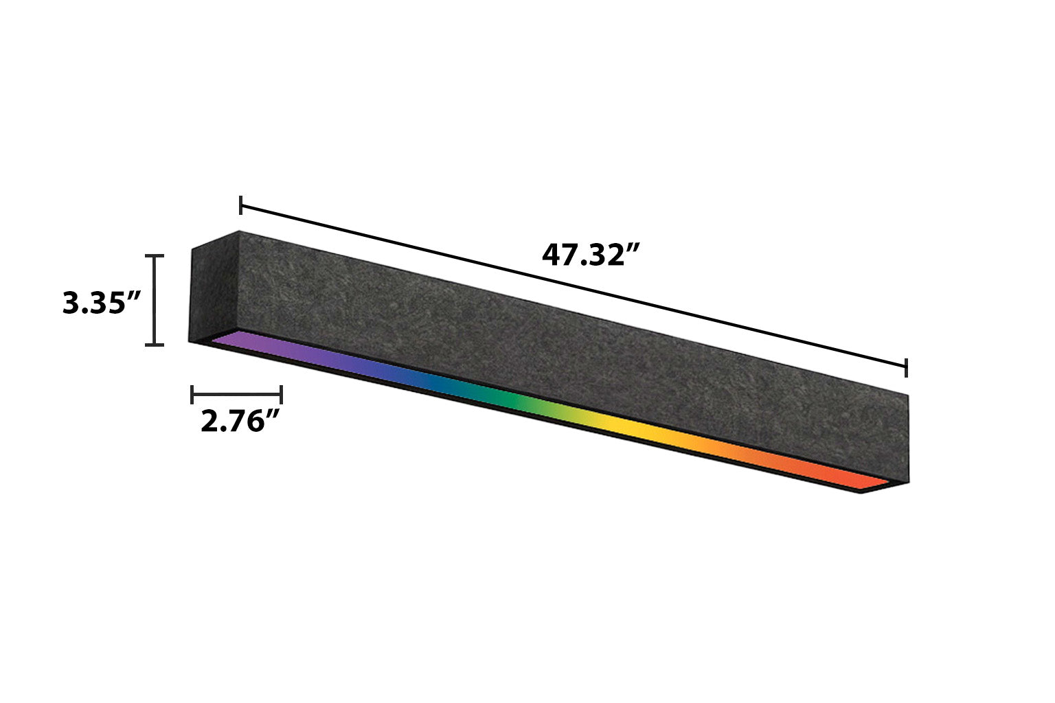 4FT LED RGBW Acoustic Linear Fixture, 4800 Lumen Max, 40W, CCT Selectable, 120-277V, Dark Gray, Gray, or Royal Blue Finish