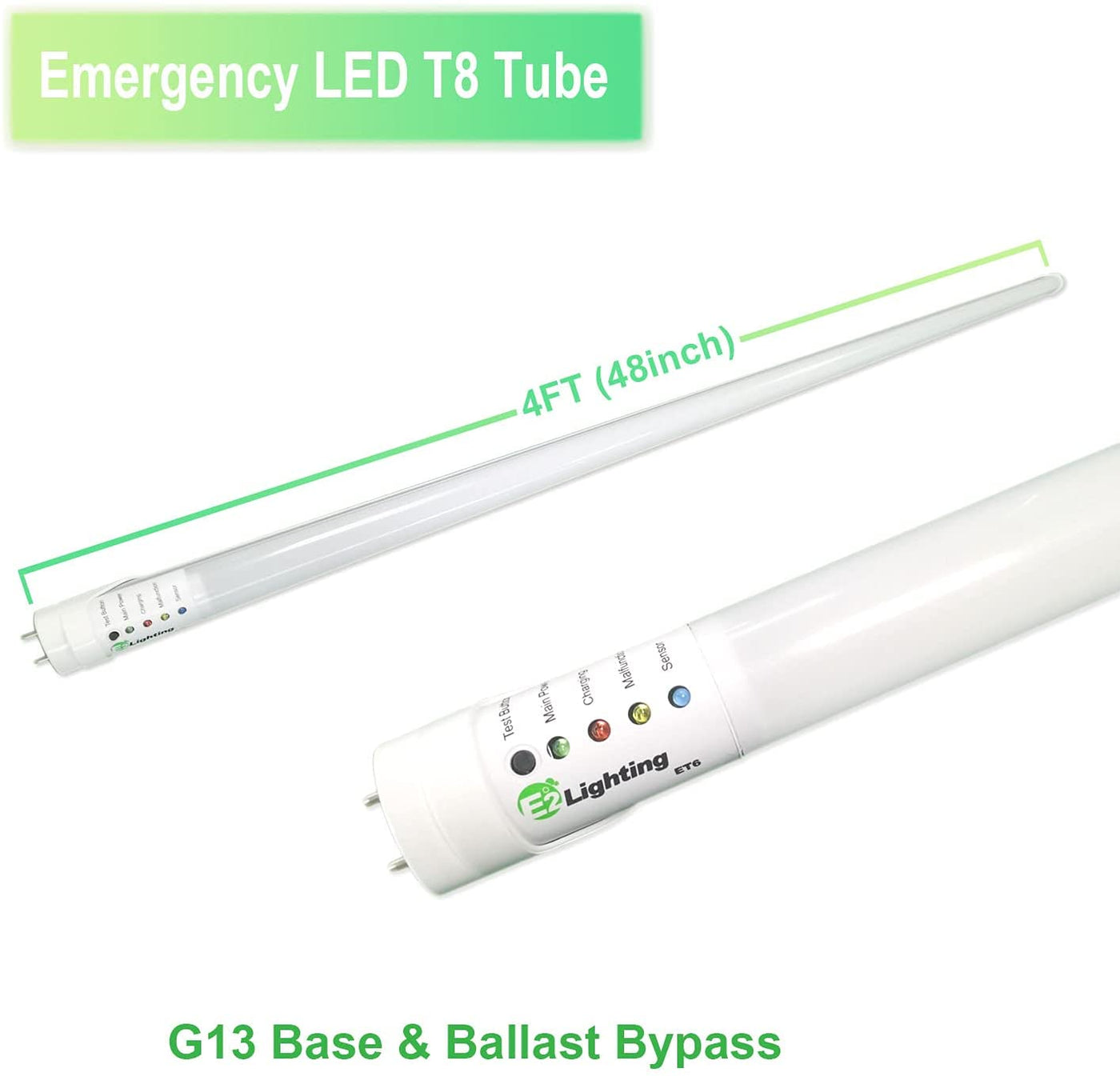 5 PK 4 Ft. Emergency LED T8 Tube, 18W, 2340 Lumens, CCT Selectable, 100-277V