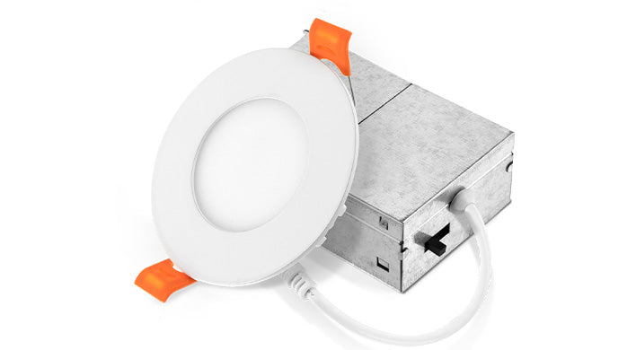 3" LED Round Wafer Recessed Mini Panel, 6W, CCT Selectable, 120V, Black or White