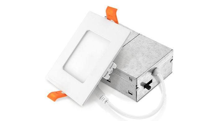 6PK 3" LED Recessed Mini Panel Square, 6W, CCT Selectable, 120V, Black, Nickel, or White