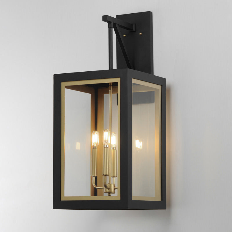 Neoclass 4-Light Outdoor Wall Sconce, Black / Gold or White / Gold