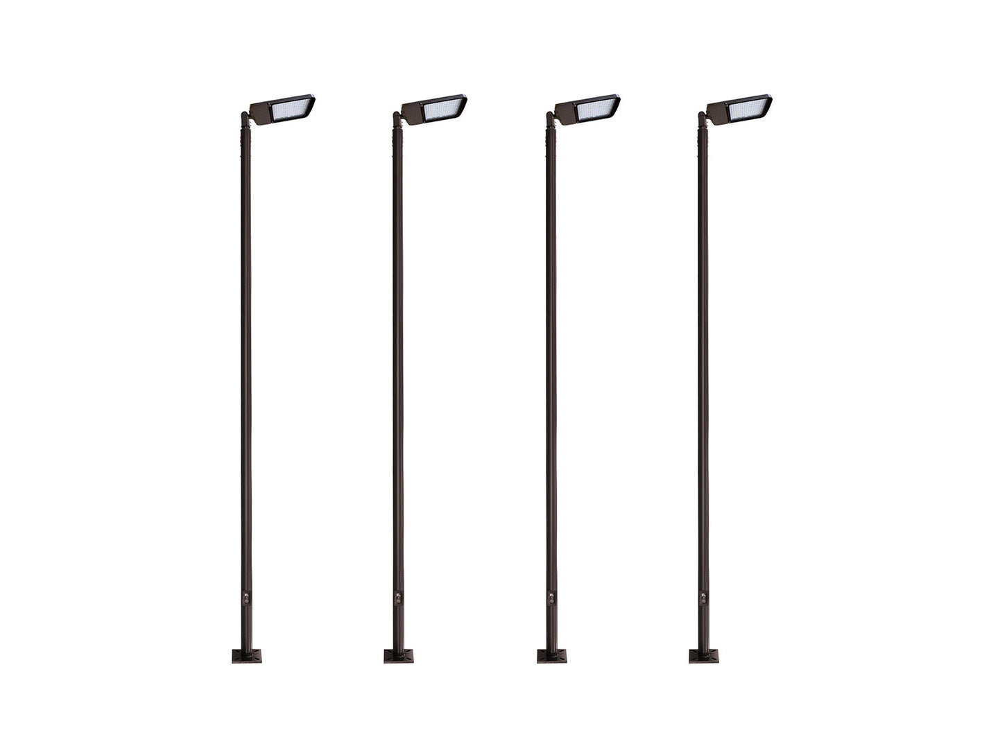 15FT LED Lighting System For Pickleball Court, 4 Light Poles and 4 LED Lights With Sports Optics