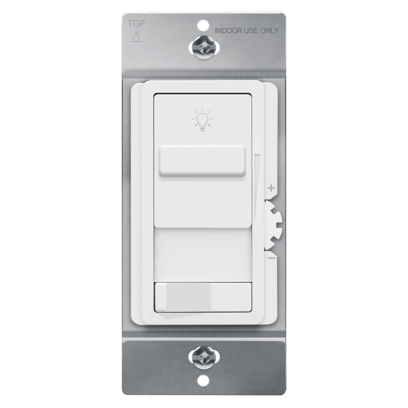 Light switch panel with multiple switches on a white background