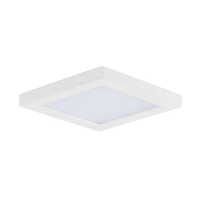 5" LED Square Flush Mount, 930 Lumens, 12W, 3000K CCT, 120V, Black, White, or Satin Nickle Finish