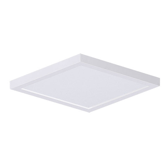 8.5" LED Square Flush Mount, 1260 Lumens, 18W, 3000K CCT, 120V, Black, White, or Satin Nickel Finish