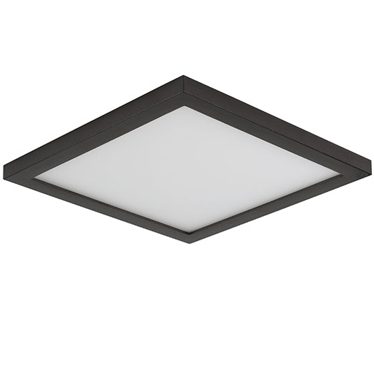 7" LED Square Wafer Surface Mount, 1,250 Lumens, 15W, 3000K CCT, 120V, Black, White, Bronze, or Satin Nickle Finish