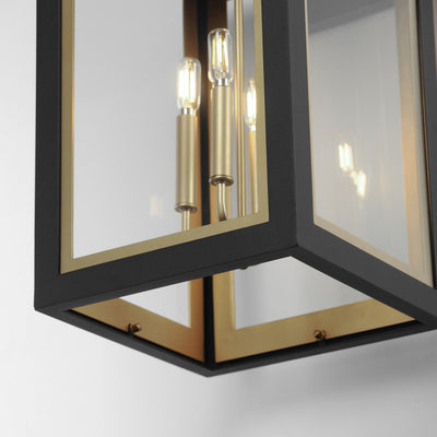 Neoclass 4-Light Outdoor Wall Sconce, Black / Gold or White / Gold