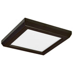 5 inch led square flush mount fixture with dark bronze metal frame and white diffused led panel flush mount fixture