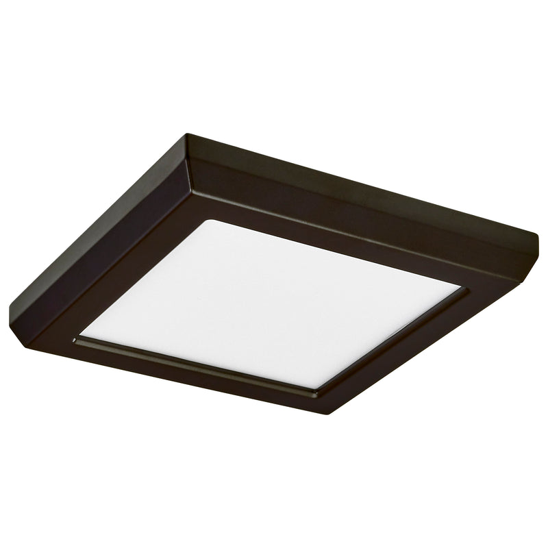 5 inch led square flush mount fixture with dark bronze metal frame and white diffused led panel flush mount fixture