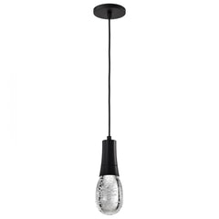 Lacey; 4 Inch LED Pendant; RGB/TW; Starfish Enabled; Matte Black with K9 Bubble Crystal