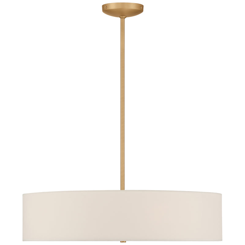 LED Pendant Semi-Flush Mount Ceiling Light, 34W, Antiqued Brushed Brass Finish, 120V, Mid Town Collection