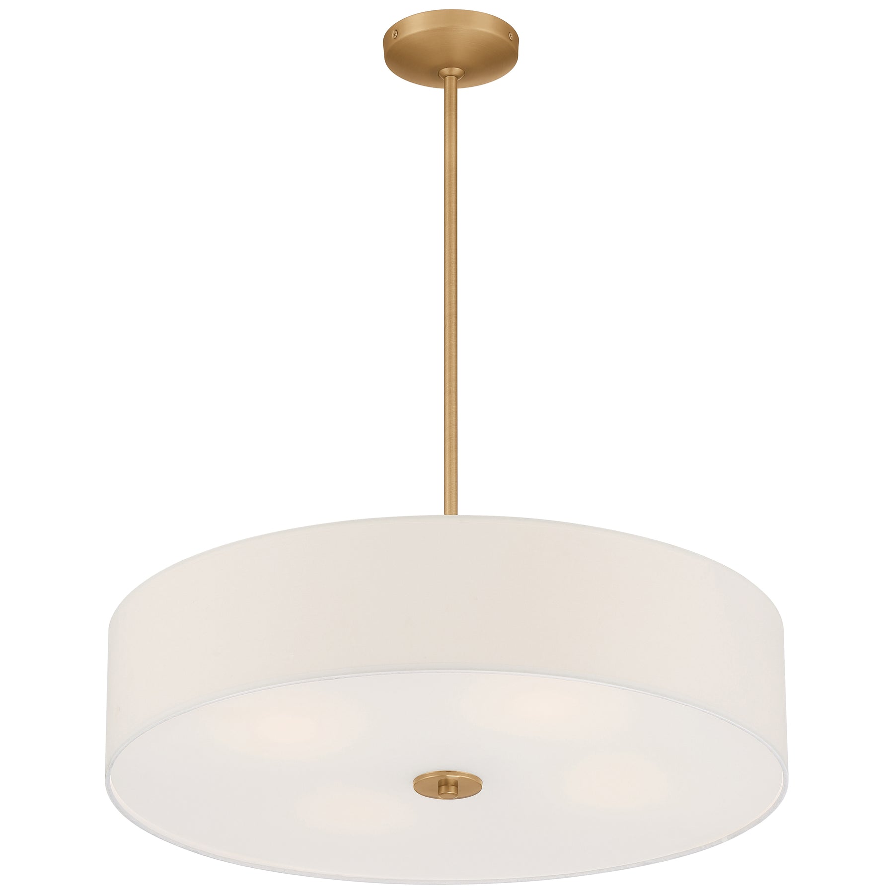 LED Pendant Semi-Flush Mount Ceiling Light, 34W, Antiqued Brushed Brass Finish, 120V, Mid Town Collection