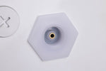 Light gray hexagonal plastic connector with gold pin for led ufo high bay 30000 lumen selectable wattage and cct white