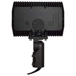 Black industrial light fixture on a white background