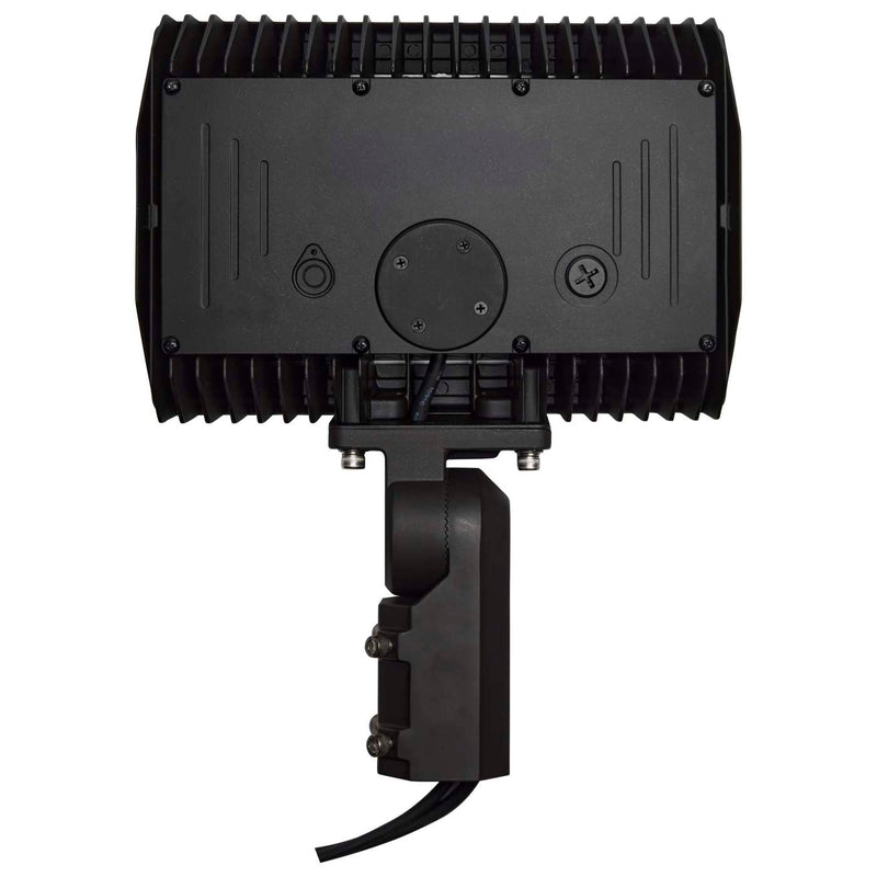 Black industrial light fixture on a white background
