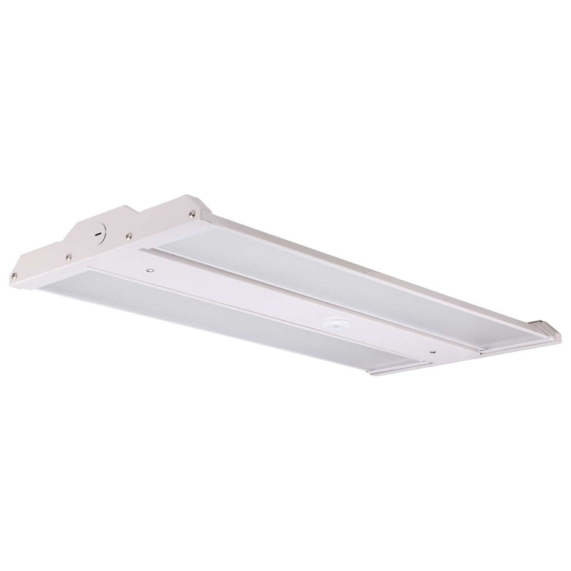 A white rectangular recessed light fixture with a mounting bracket, shown at an angle on a solid white background.
