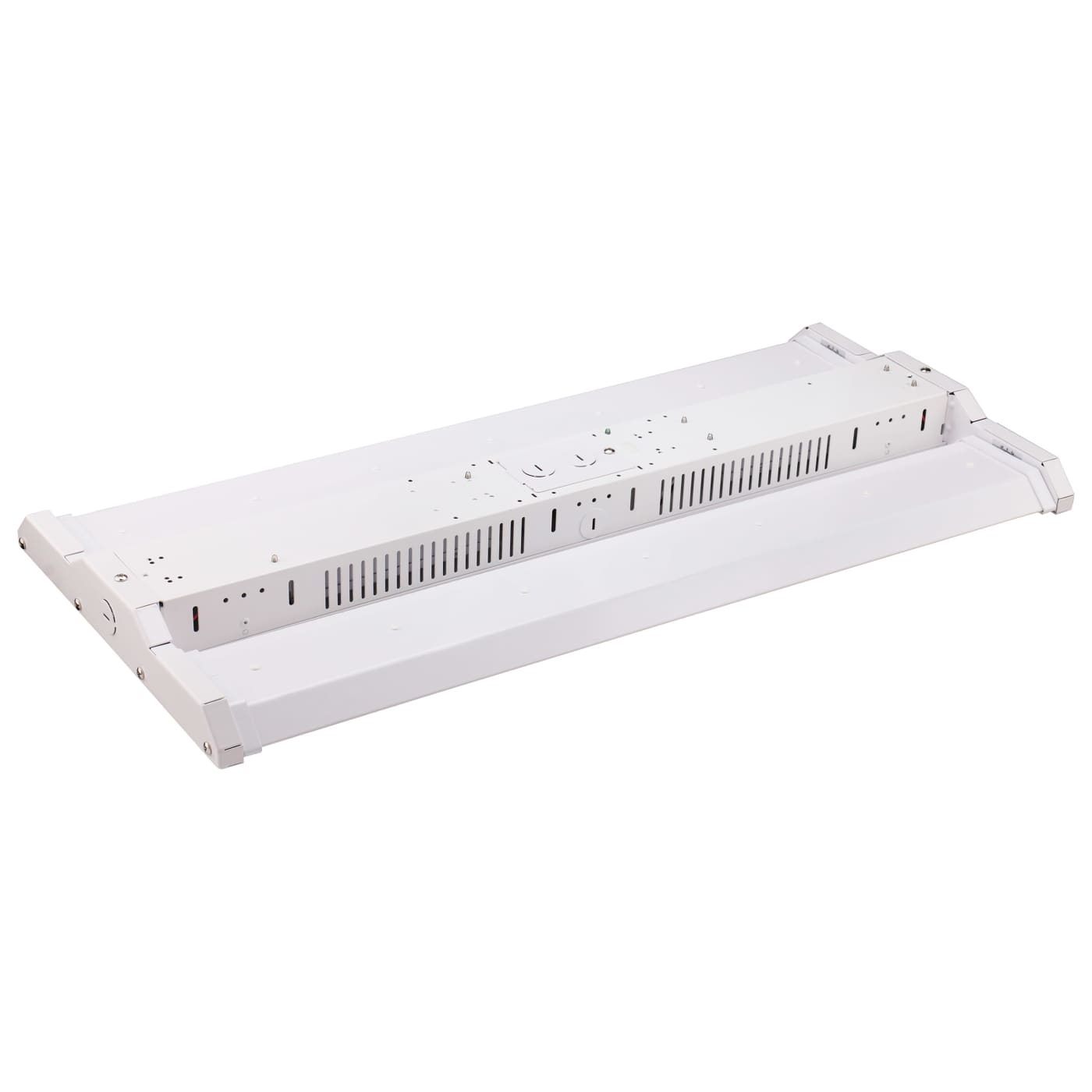 LED Adjustable High bay light in a white background.