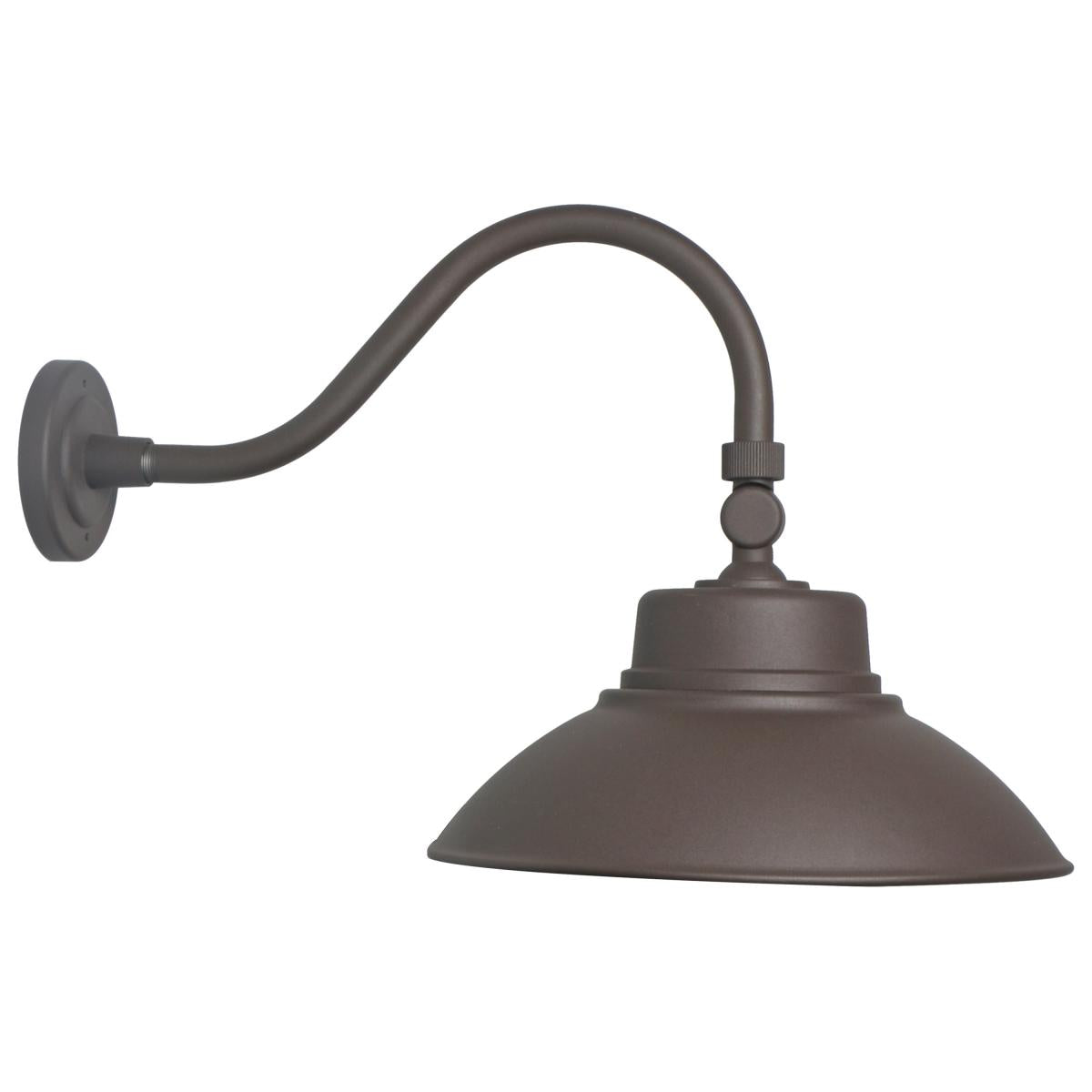 LED Gooseneck Fixture, Wattage and CCT Selectable, 5500 Lumen Max, Integrated Photocell, 120-277V, Finish Bronze
