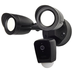 2 Head Outdoor SMART Security Light, With Camera, Starfish enabled, Black Finish
