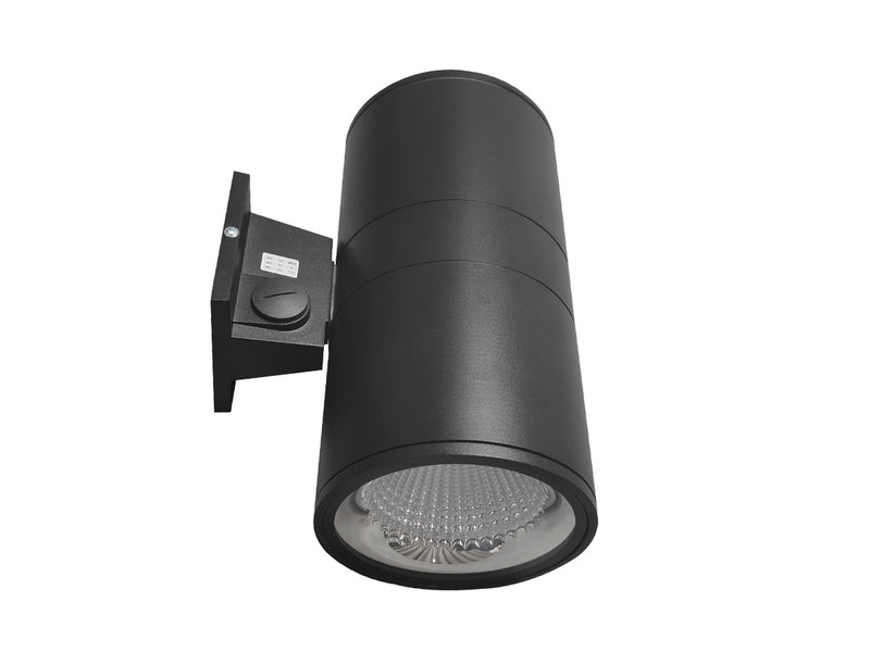 6" LED Architectural Wall Mount Cylinder Light, 5250 Lumen Max, Direct/Indirect, Wattage and CCT Selectable, 120-277V, Black Finish