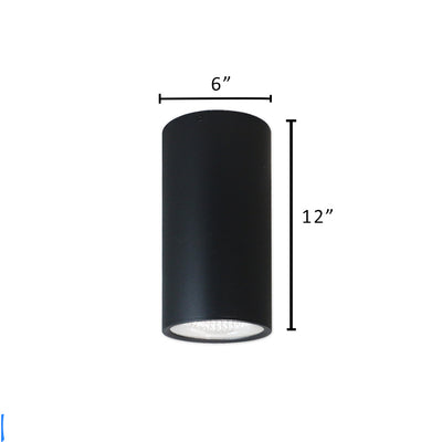 6" Ceiling Mount Cylinder Light, 2,625 Lumens, CCT & Wattage Selectable, 120-277V, Black